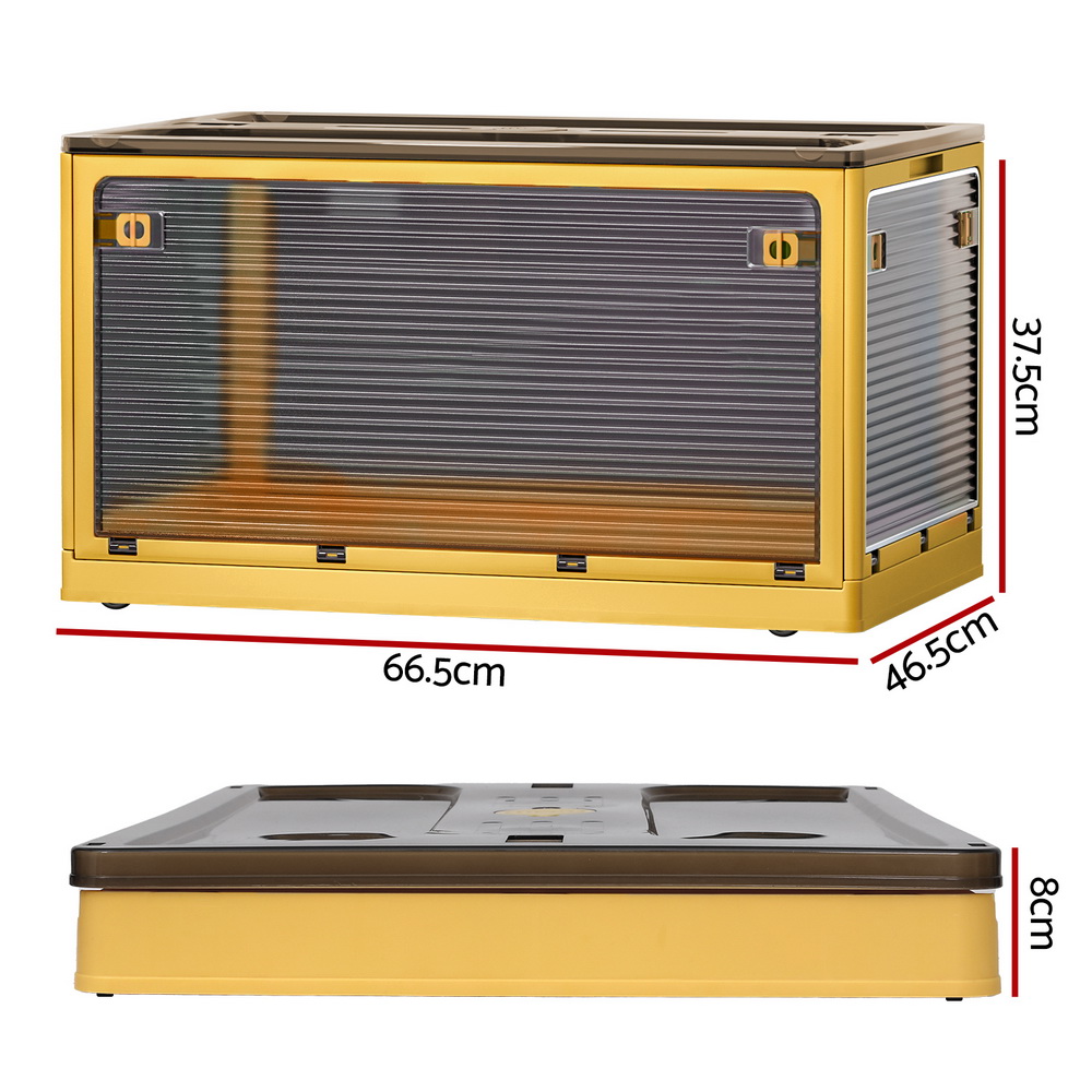 Artiss Storage Box Container Foldable Stackable 5 Sides Open Transparent 115L - Image 2