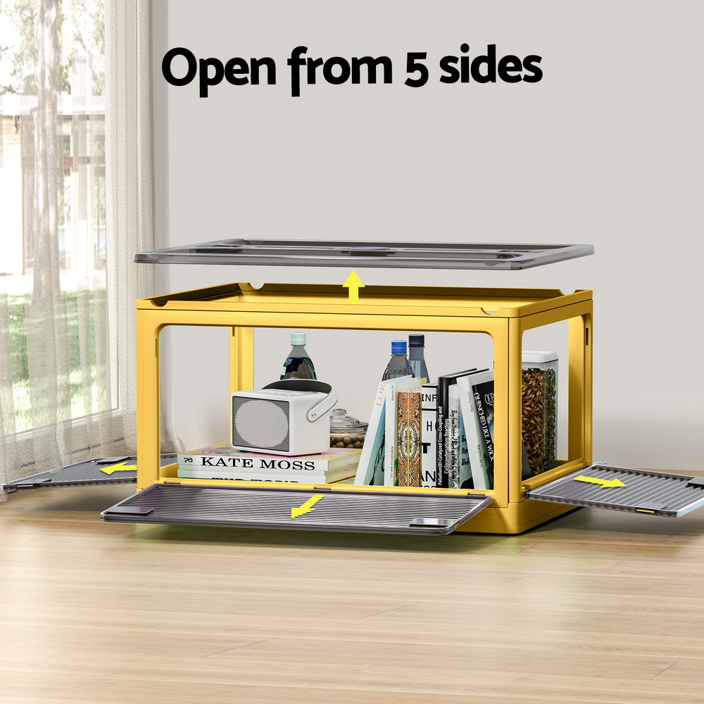 Artiss Storage Box Container Foldable Stackable 5 Sides Open Transparent 115L - Image 4