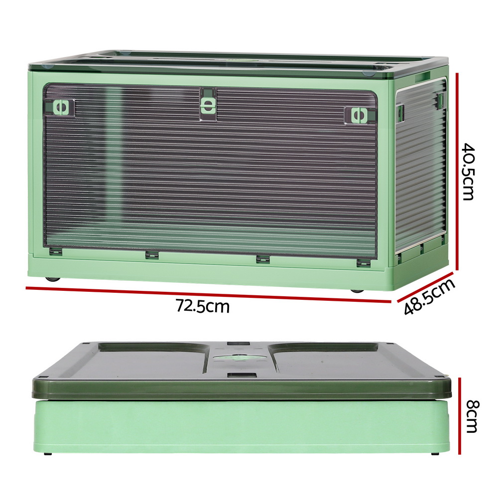 Artiss Storage Box Container Foldable Stackable 5 Sides Open Transparent 140L - Image 2