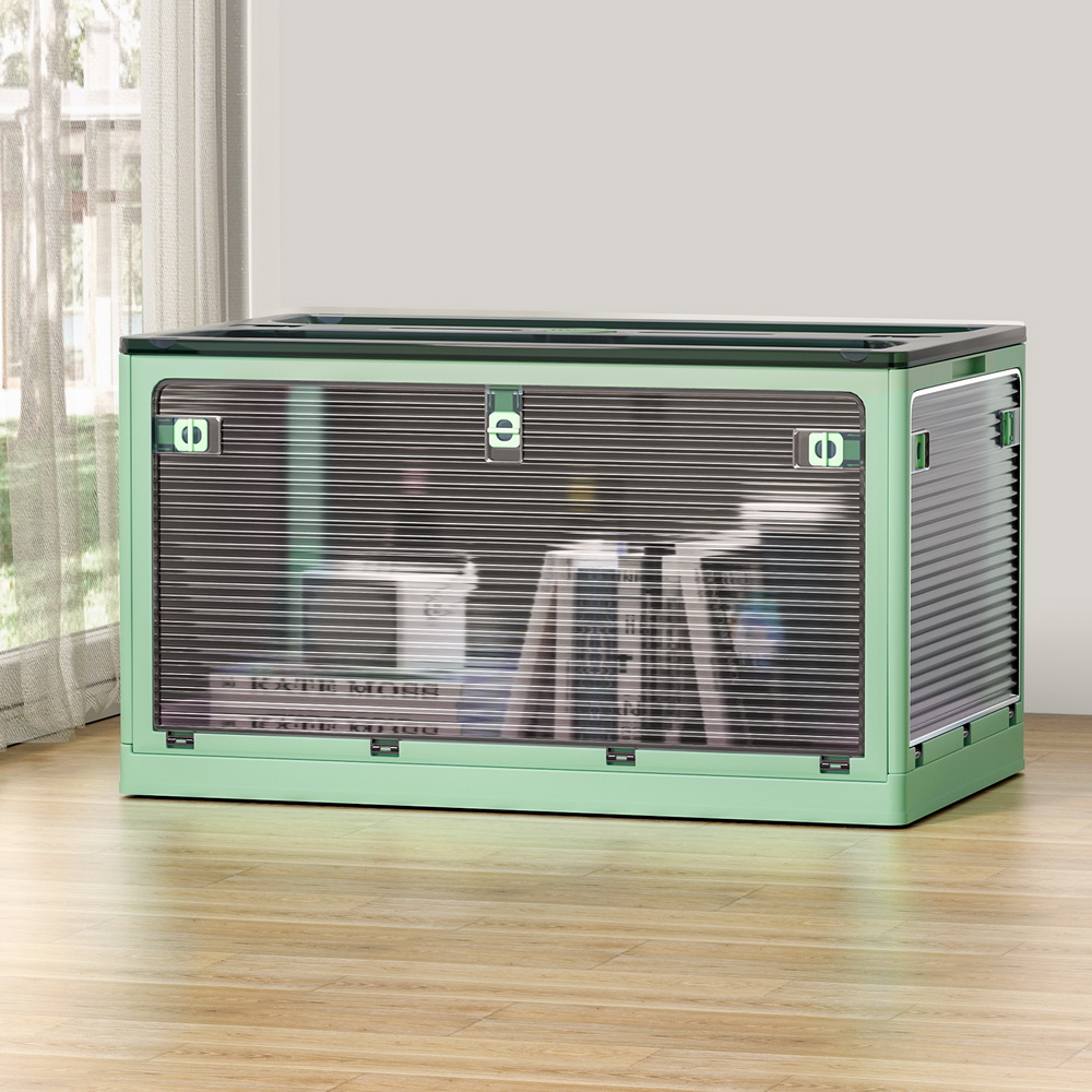 Artiss Storage Box Container Foldable Stackable 5 Sides Open Transparent 140L - Image 7