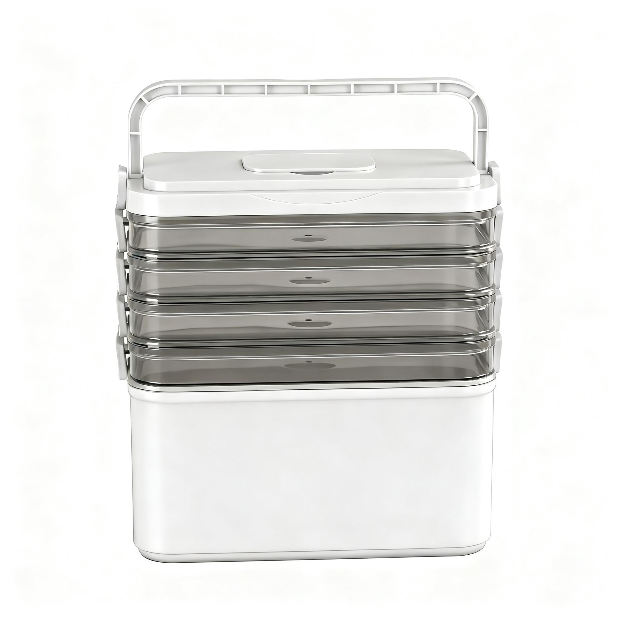 Artiss 5 Tier Portable Storage Box Detachable with Handles Plastic Clear - Image 3