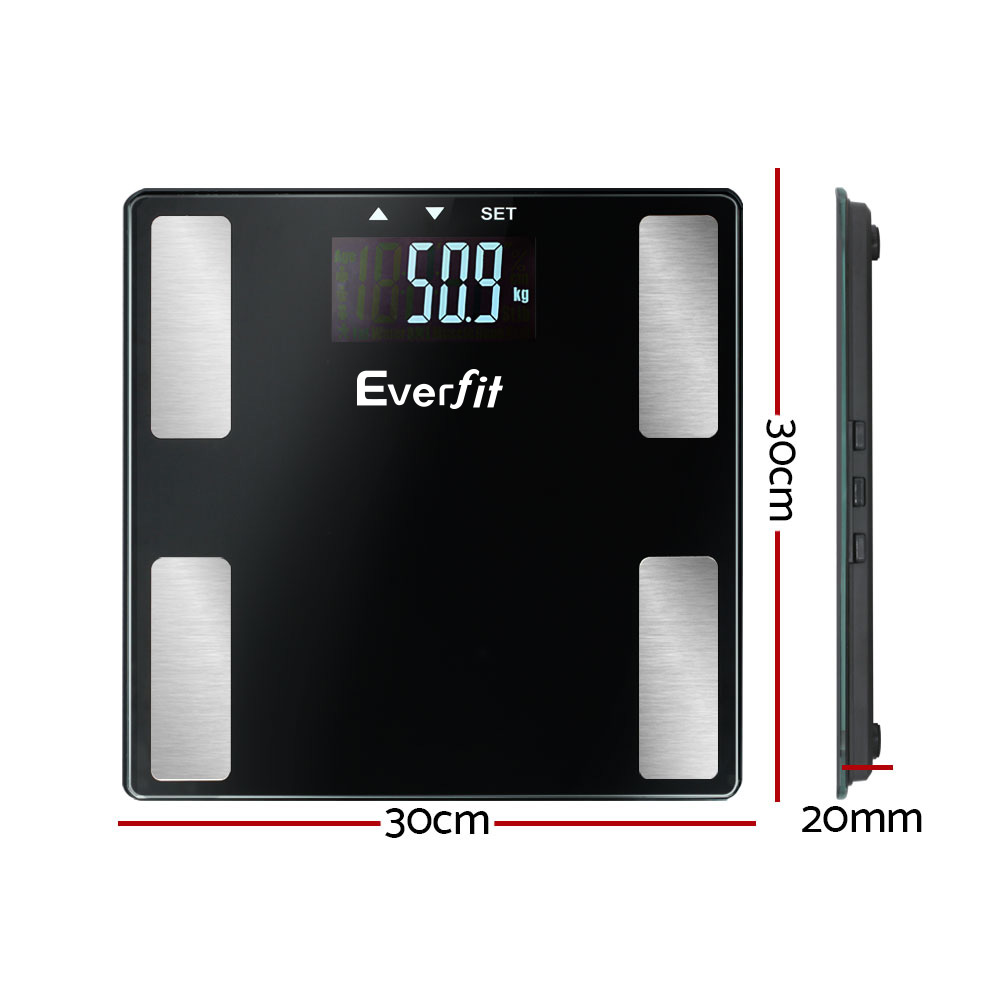 Everfit Body Fat Bathroom Scale Weighing Wireless Bluetooth Gym 180KG - Image 2