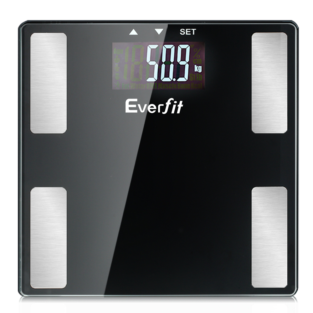 Everfit Body Fat Bathroom Scale Weighing BMI Monitor Gym 180KG - Image 1