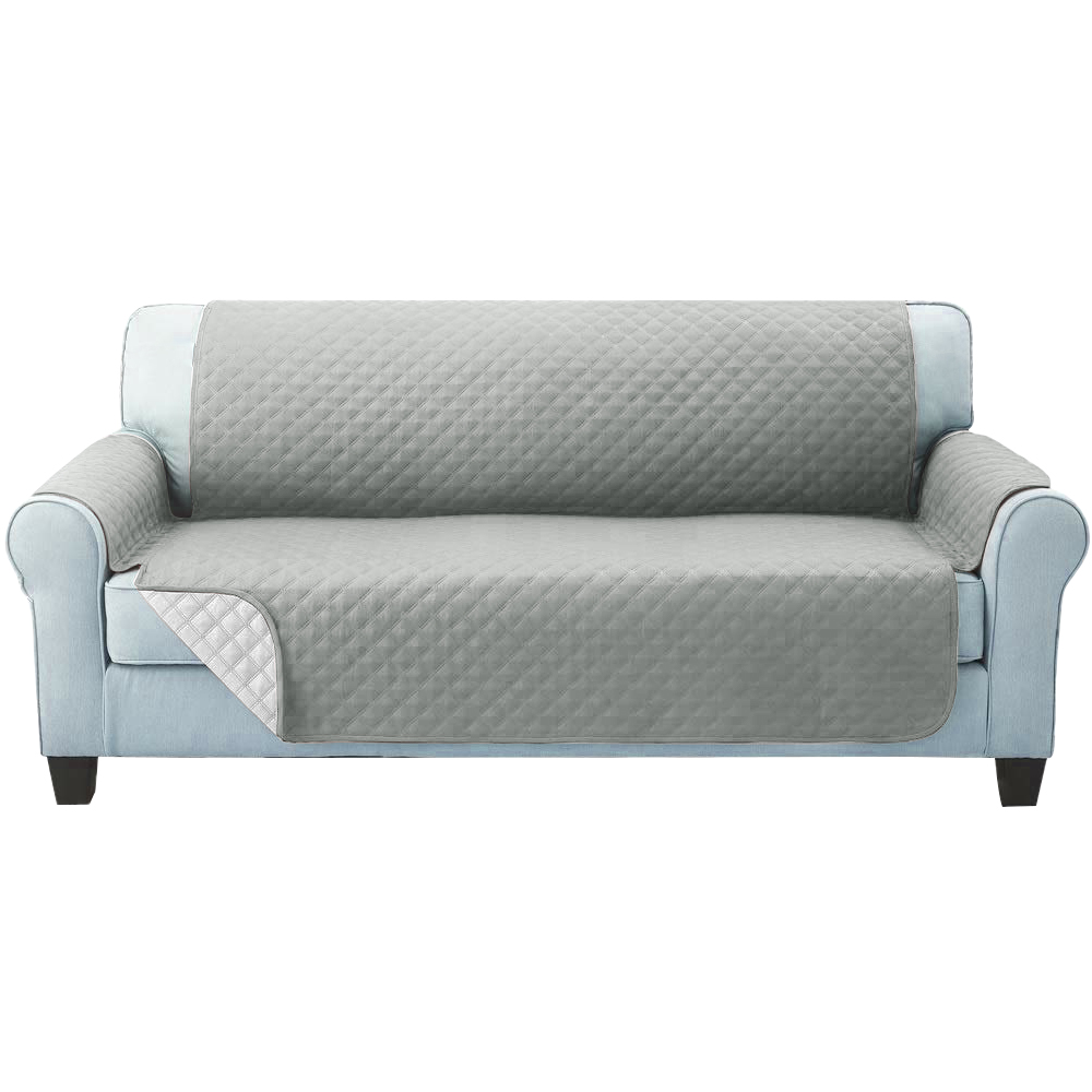 Artiss Sofa Cover Couch Covers 3 Seater Quilted Grey - Image 3