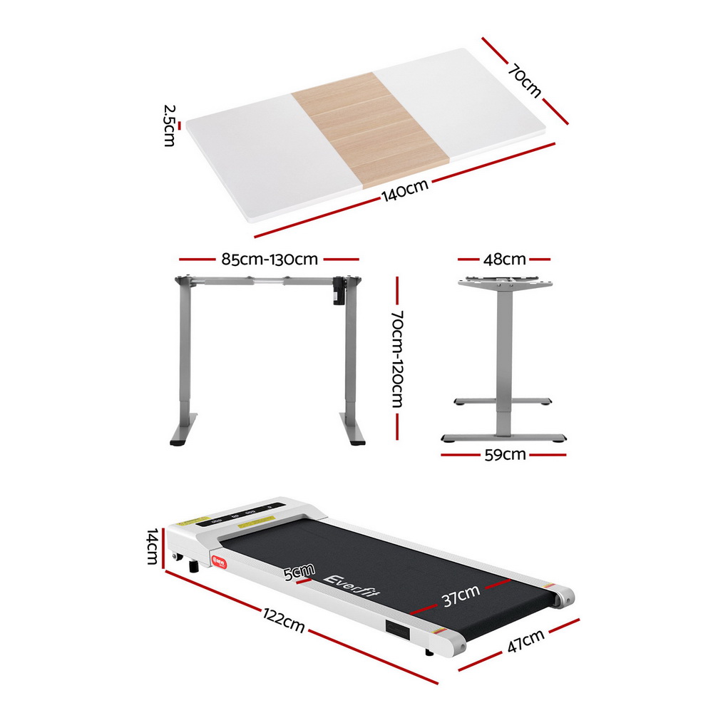 Artiss 360mm Treadmill Electric Walking Pad with140cm Automatic Standing Desk - Image 2