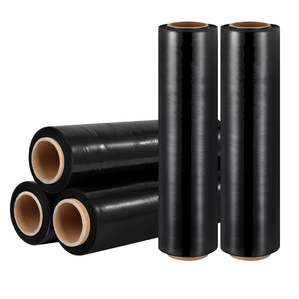 500mm x 400m Stretch Film Pallet Shrink Wrap 5 Rolls Package Use Plastic Black - Image 1