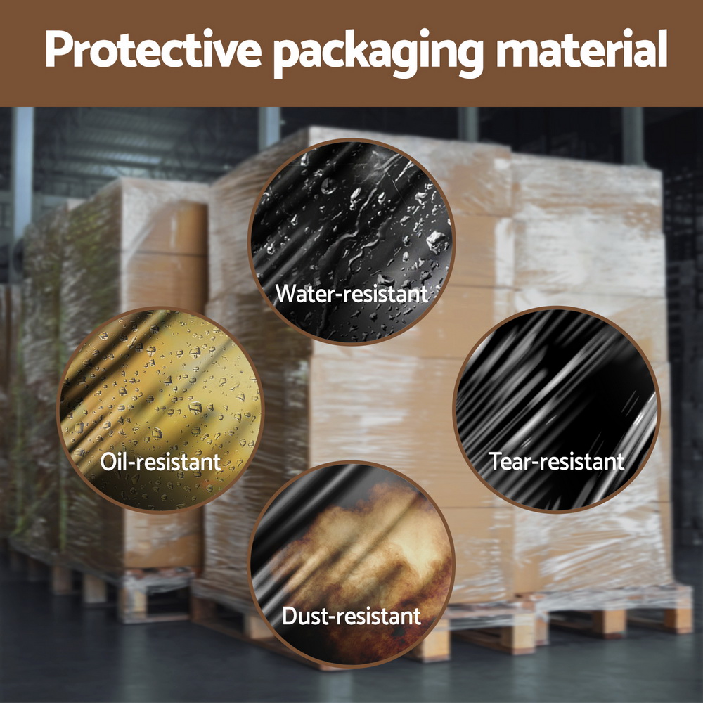 500mm x 400m Stretch Film Pallet Shrink Wrap 2 Rolls Package Use Plastic Black - Image 5