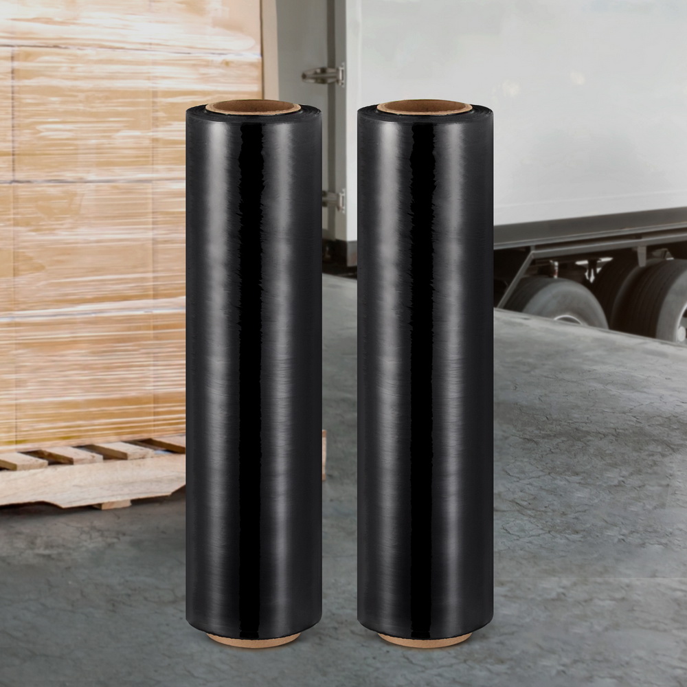 500mm x 400m Stretch Film Pallet Shrink Wrap 2 Rolls Package Use Plastic Black - Image 7