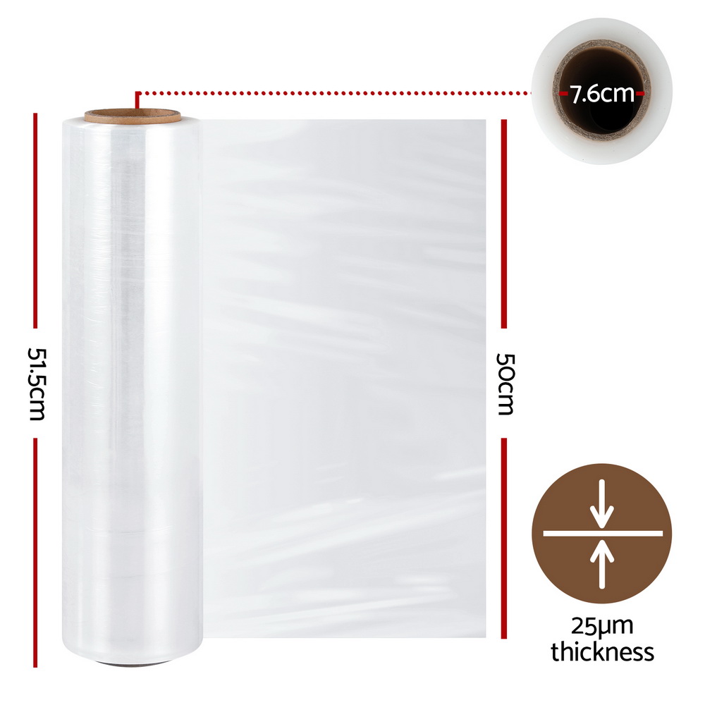 500mm x 400m Stretch Film Pallet Shrink Wrap 2 Rolls Package Use Plastic Clear - Image 2
