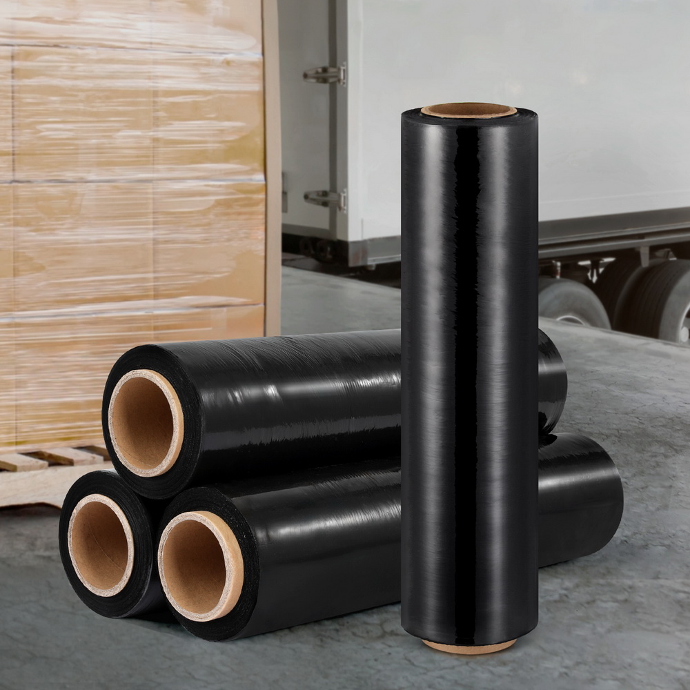 500mm x 400m Stretch Film Pallet Shrink Wrap 4 Rolls Package Use Plastic Black - Image 7