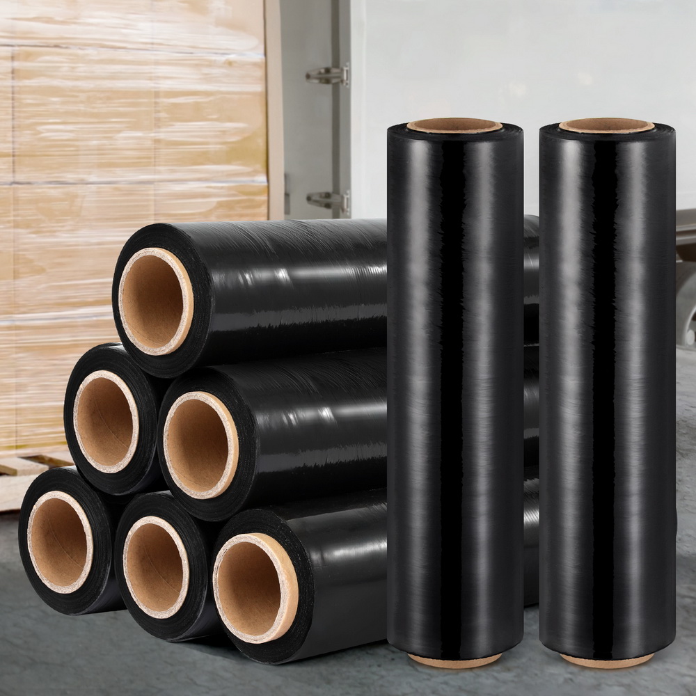 500mm x 400m Stretch Film Pallet Shrink Wrap 8 Rolls Package Use Plastic Black - Image 7