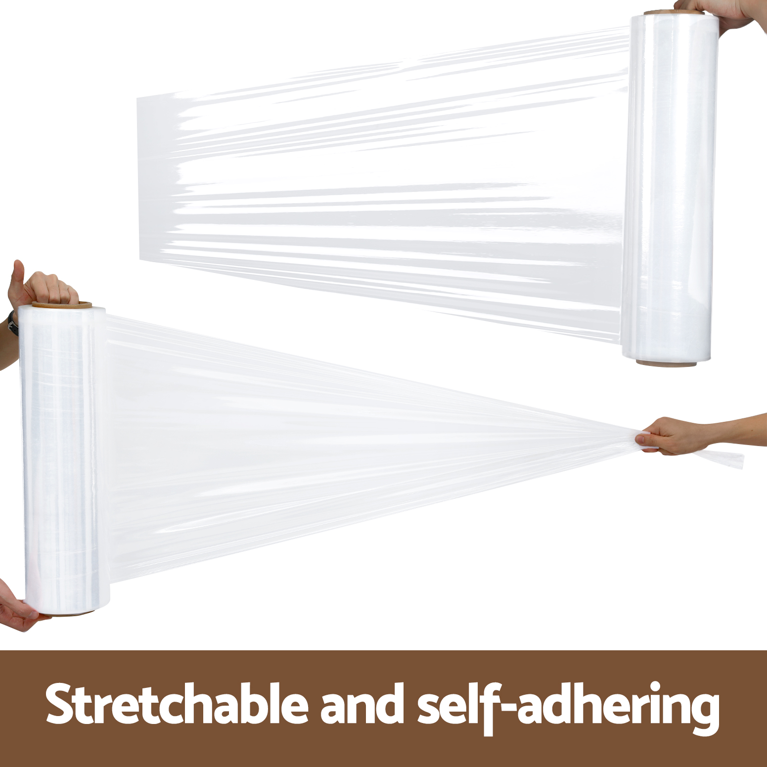 500mm x 400m Stretch Film Pallet Shrink Wrap 4 Rolls Package Use Plastic Clear - Image 4
