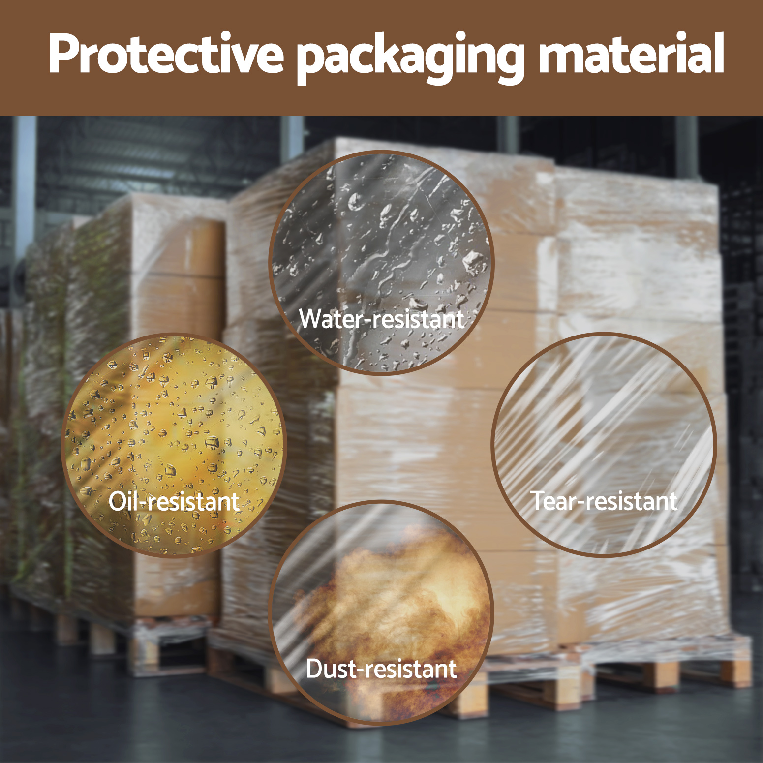 500mm x 400m Stretch Film Pallet Shrink Wrap 4 Rolls Package Use Plastic Clear - Image 5