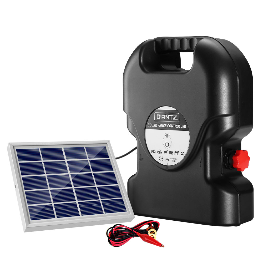 Giantz Fence Energiser 15KM Solar Powered 0.8J Electric - Image 1