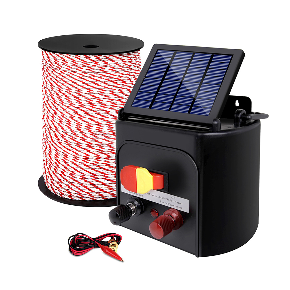 Giantz Fence Energiser 3KM Solar Powered Electric 500M Poly Rope - Image 3