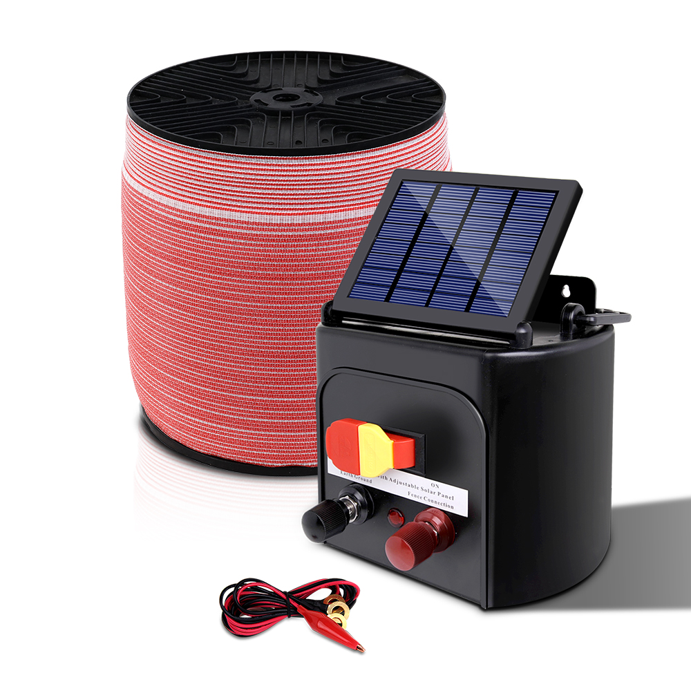 Giantz Fence Energiser 3KM Solar Powered Electric 2000M Poly Tape - Image 3