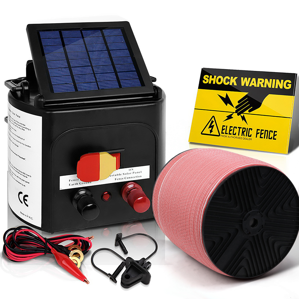 Giantz Fence Energiser 3KM Solar Powered Electric 2000M Poly Tape - Image 7