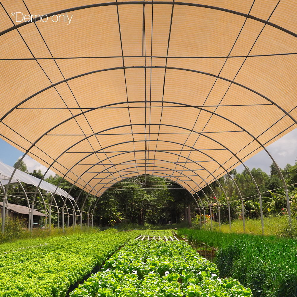 Instahut 50% Shade Cloth 1.83x10m Shadecloth Sail Hevy Duty Beige - Image 7