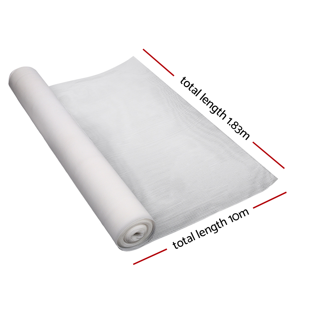 Instahut 50% Shade Cloth 1.83x10m Shadecloth Wide Heavy Duty White - Image 2
