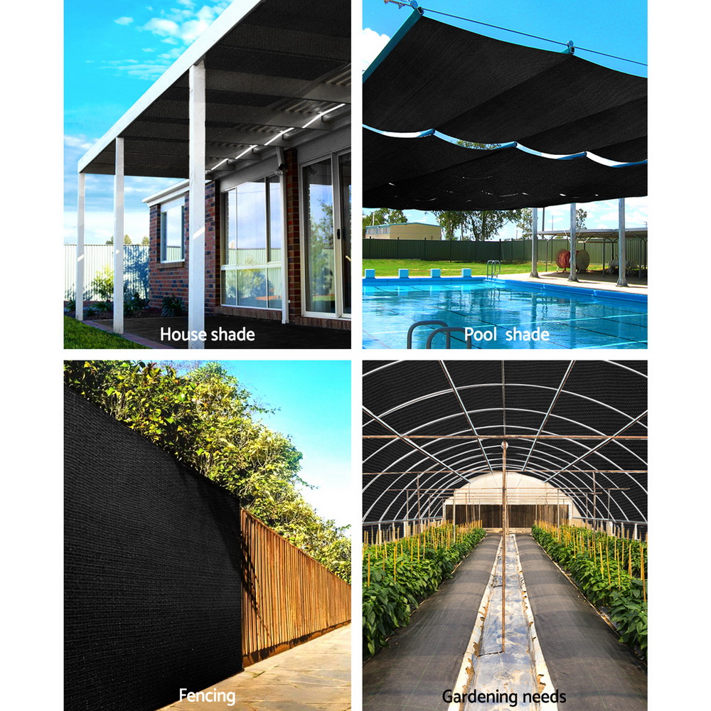 Instahut 90% Shade Cloth 1.83x20m Shadecloth Sail Heavy Duty Black - Image 4