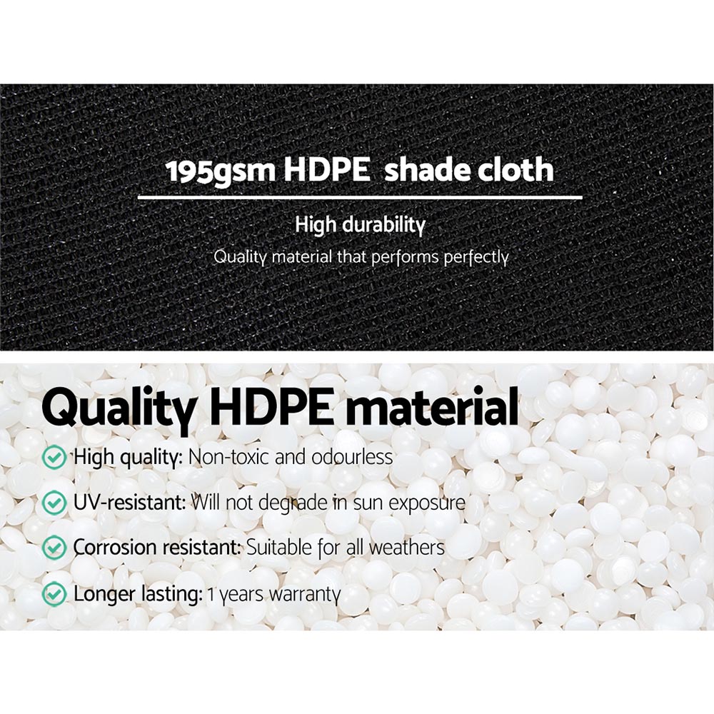 Instahut 90% Shade Cloth 1.83x20m Shadecloth Sail Heavy Duty Black - Image 5