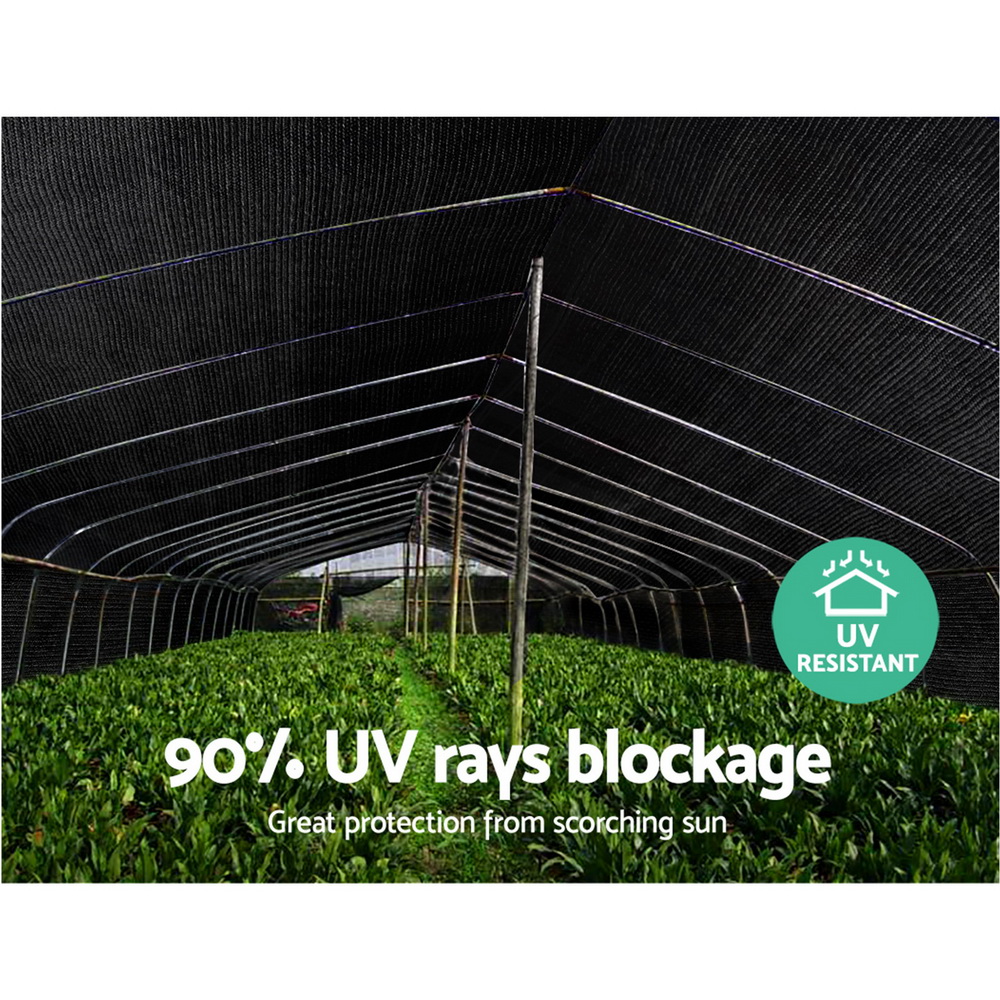 Instahut 90% Shade Cloth 1.83x20m Shadecloth Sail Heavy Duty Black - Image 6