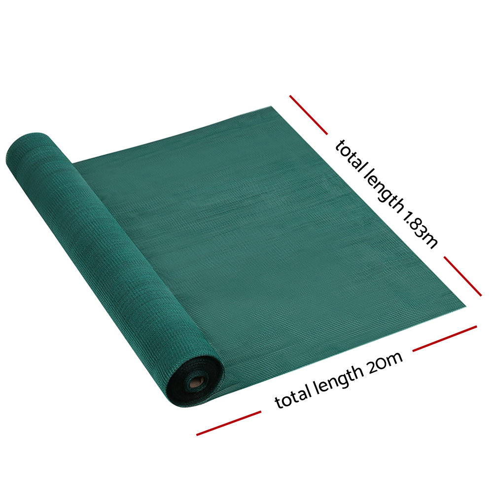 Instahut 30% Shade Cloth 1.83x20m Shadecloth Wide Heavy Duty Green - Image 2