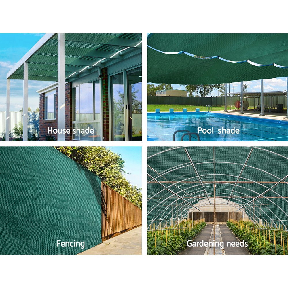 Instahut 30% Shade Cloth 1.83x20m Shadecloth Wide Heavy Duty Green - Image 4