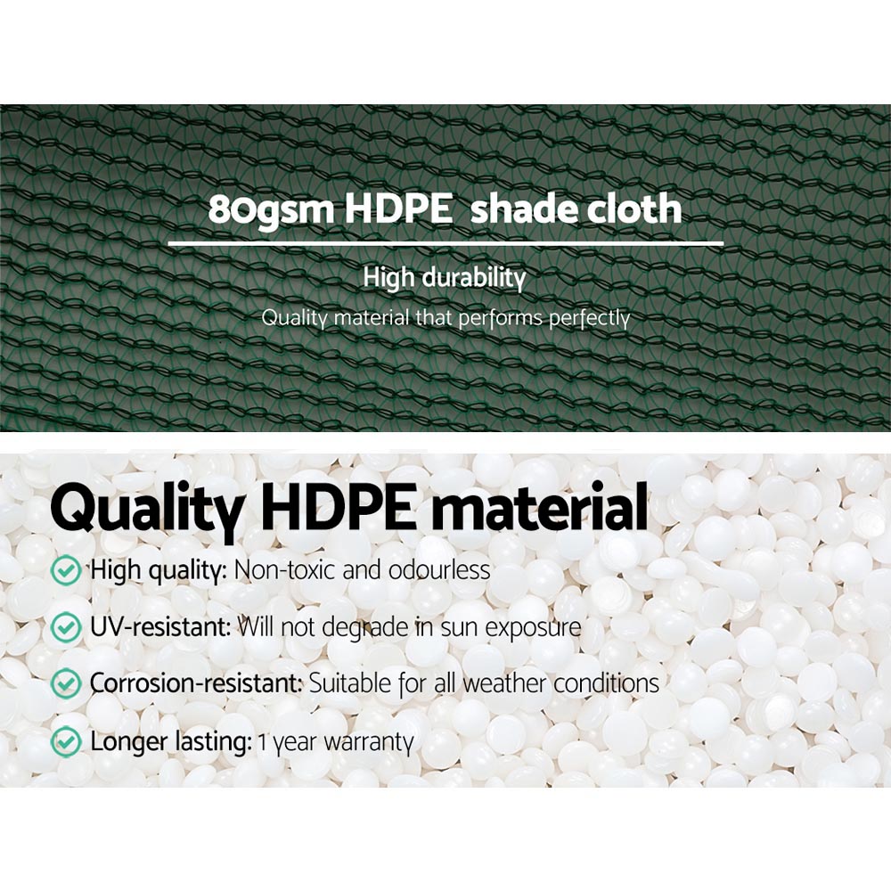 Instahut 30% Shade Cloth 1.83x20m Shadecloth Wide Heavy Duty Green - Image 5