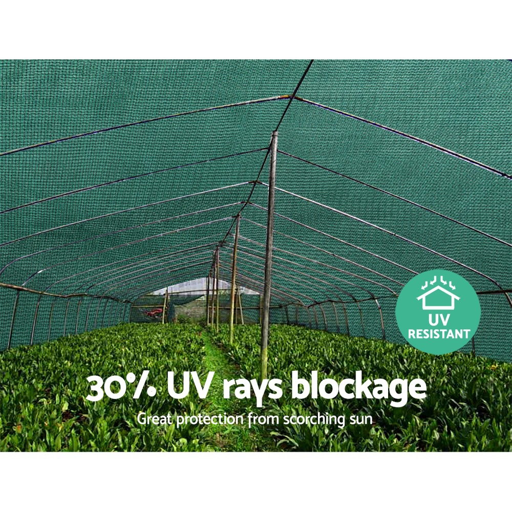 Instahut 30% Shade Cloth 1.83x20m Shadecloth Wide Heavy Duty Green - Image 6