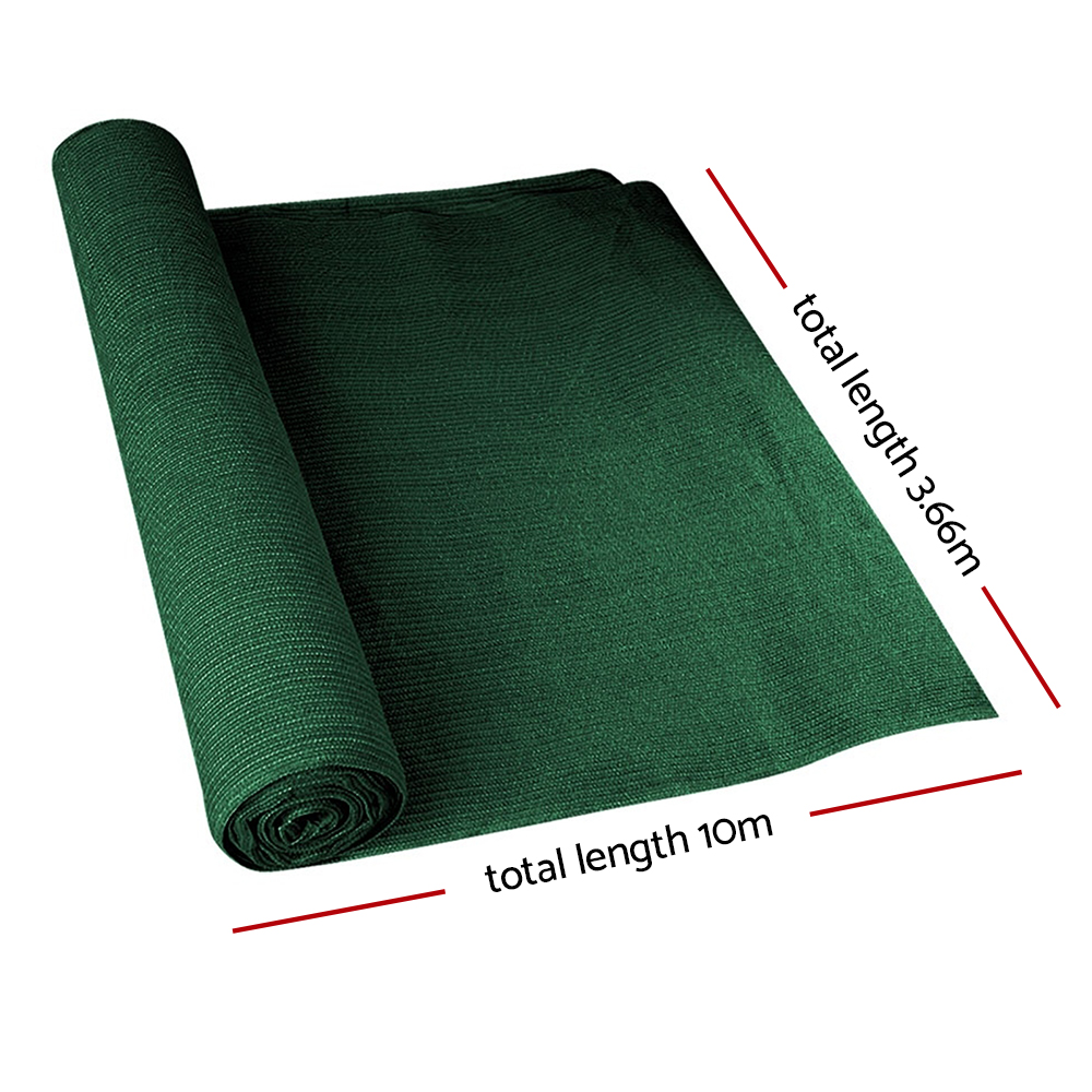 Instahut 50% Shade Cloth 3.66x10m Shade Cloth Sail Heavy Duty Shadecloth Garden Mesh Roll Green - Image 2
