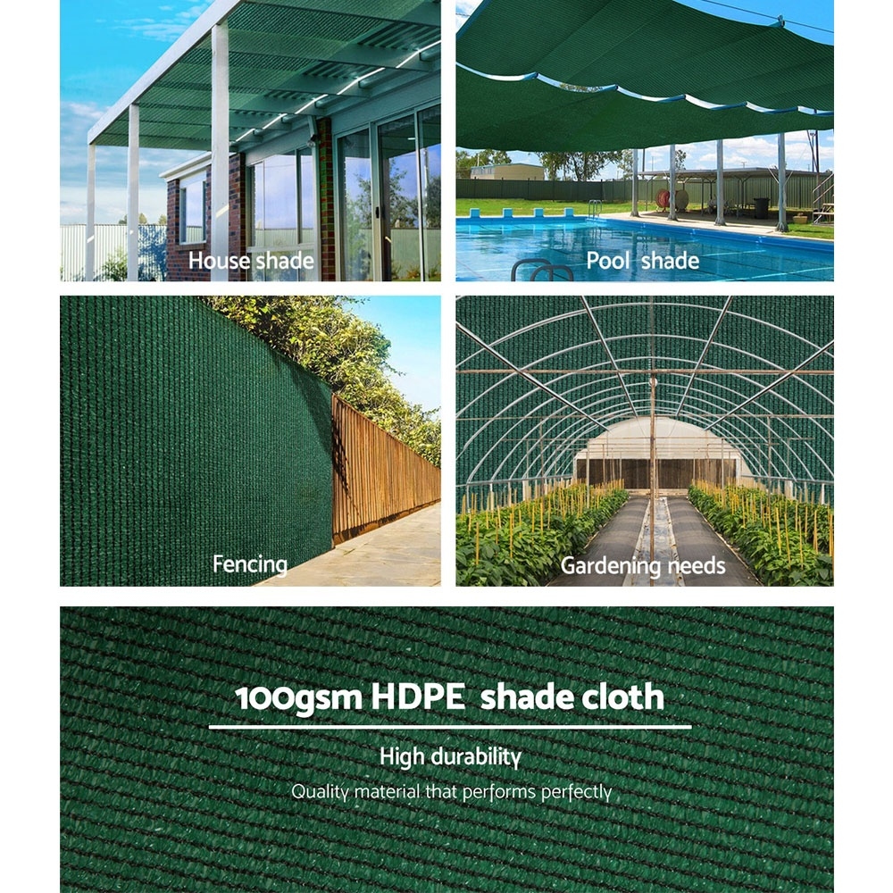 Instahut 50% Shade Cloth 3.66x10m Shade Cloth Sail Heavy Duty Shadecloth Garden Mesh Roll Green - Image 4