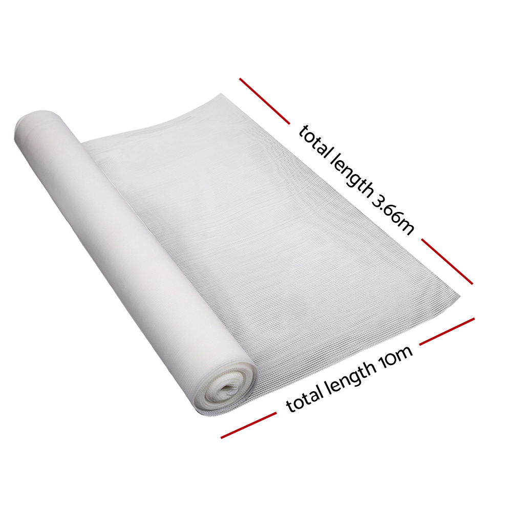 Instahut 30% Shade Cloth 3.66x10m Shadecloth Wide Heavy Duty White - Image 2