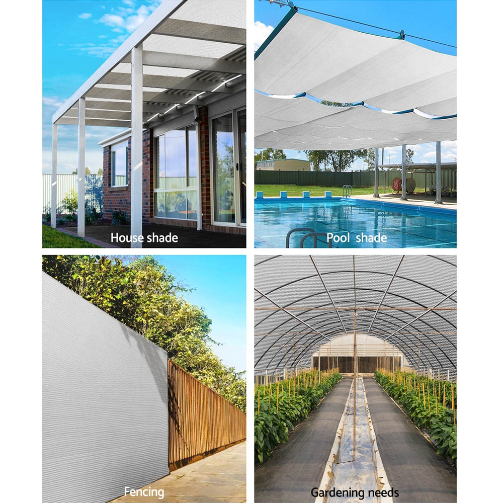 Instahut 30% Shade Cloth 3.66x10m Shadecloth Wide Heavy Duty White - Image 4