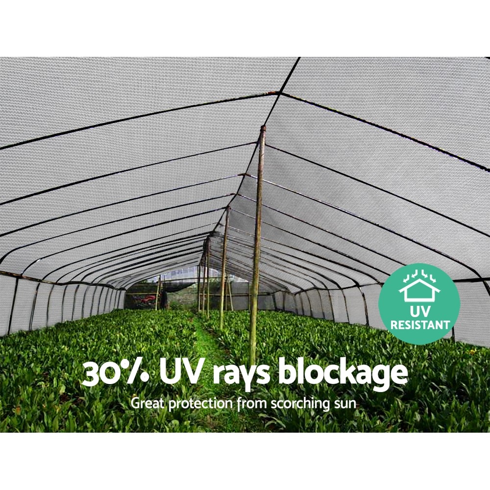 Instahut 30% Shade Cloth 3.66x10m Shadecloth Wide Heavy Duty White - Image 6