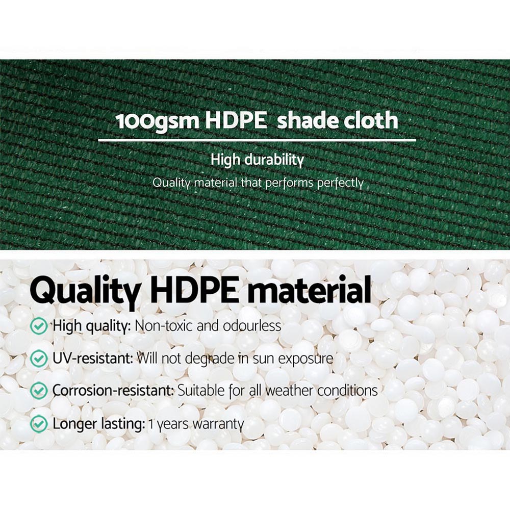Instahut 50% Shade Cloth 1.83x20m Shadecloth Sail Heavy Duty Green - Image 5