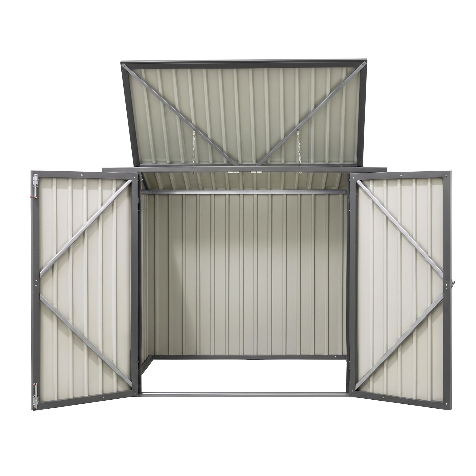 Giantz Garden Shed Wheelie Bin Storage Enclosure Outdoor Lockable Steel Cabinet - Image 3