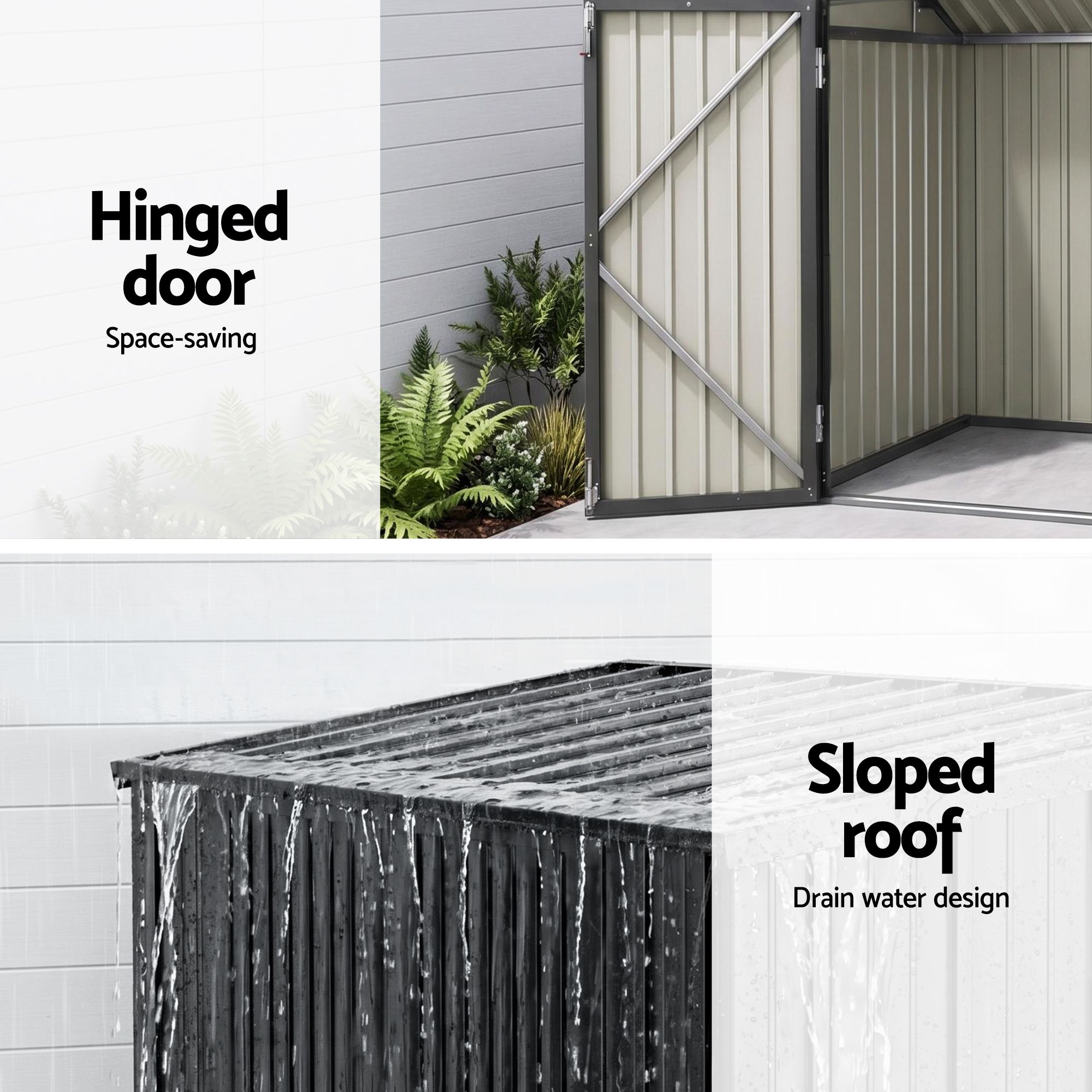 Giantz Garden Shed Wheelie Bin Storage Enclosure Outdoor Lockable Steel Cabinet - Image 7