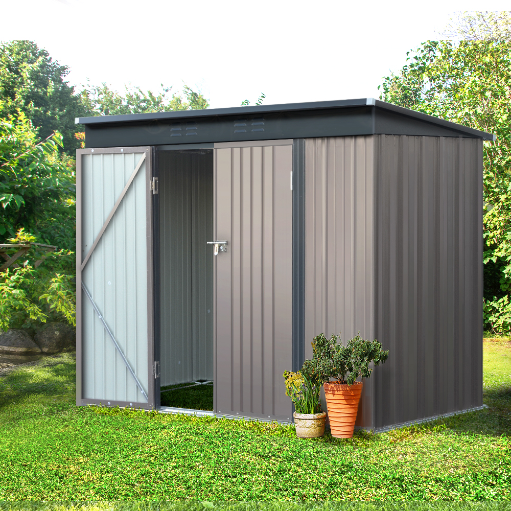 Giantz Garden Shed 2.31x1.31M Sheds Outdoor Storage Tool Metal Workshop Shelter Double Door - Image 1