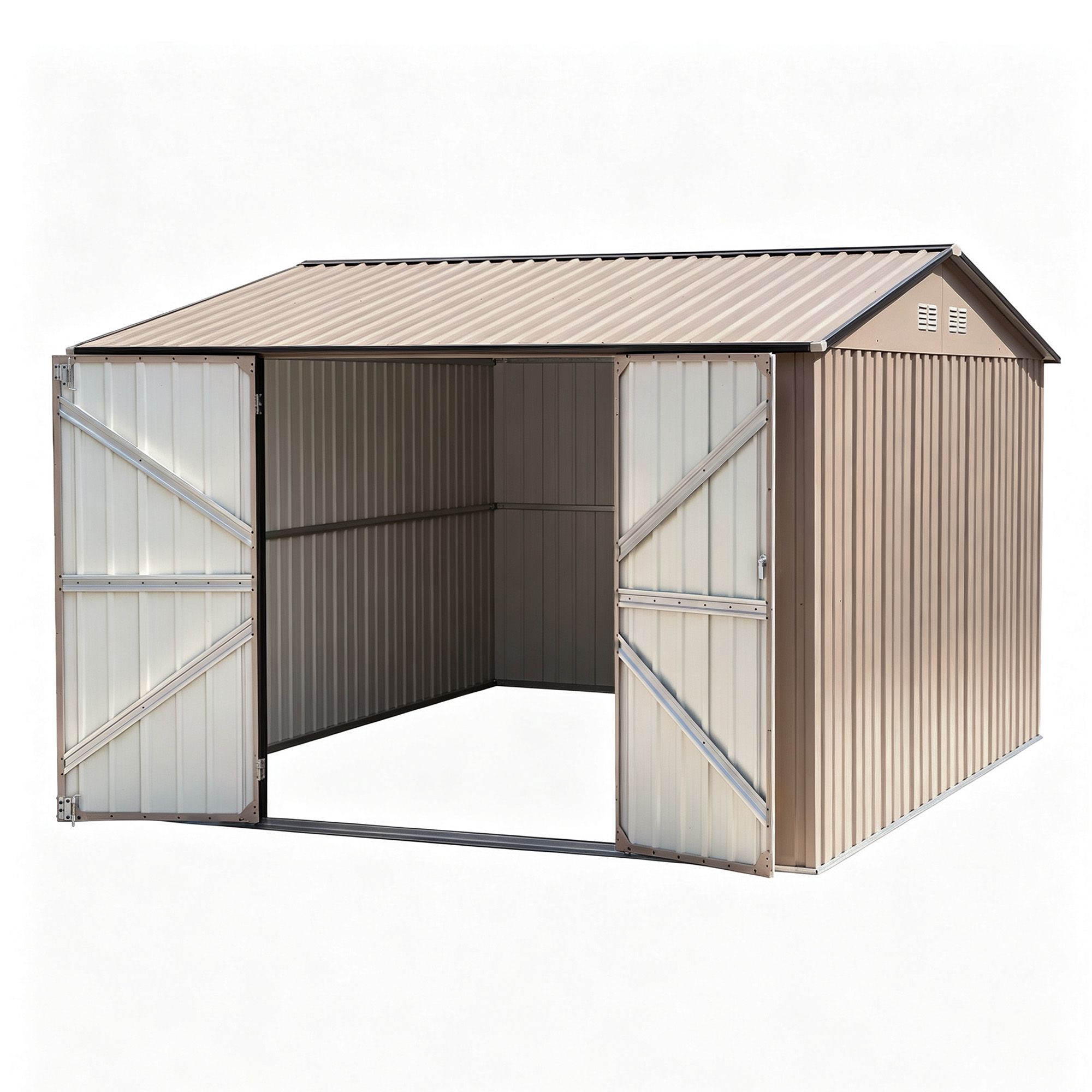 Giantz 3X3M Garden Shed Outdoor Storage Backyard Tool Shed Galvanized Steel Brown - Image 1