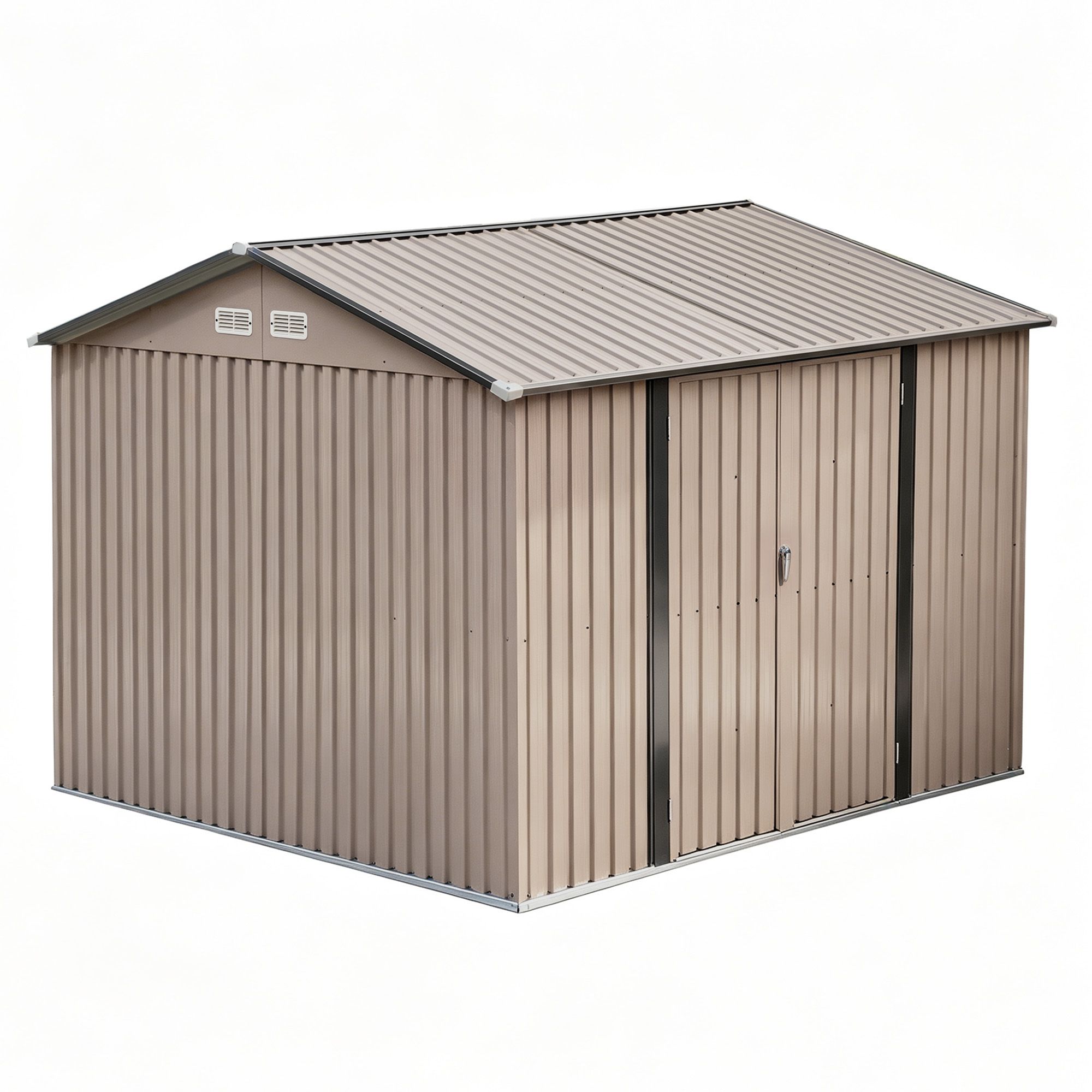 Giantz 3X3M Garden Shed Outdoor Storage Backyard Tool Shed Galvanized Steel Brown - Image 3