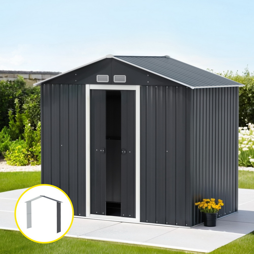 Giantz Garden Shed Outdoor Storage 2.15x1.74M Tool Workshop House w/Extension Kit - Image 1