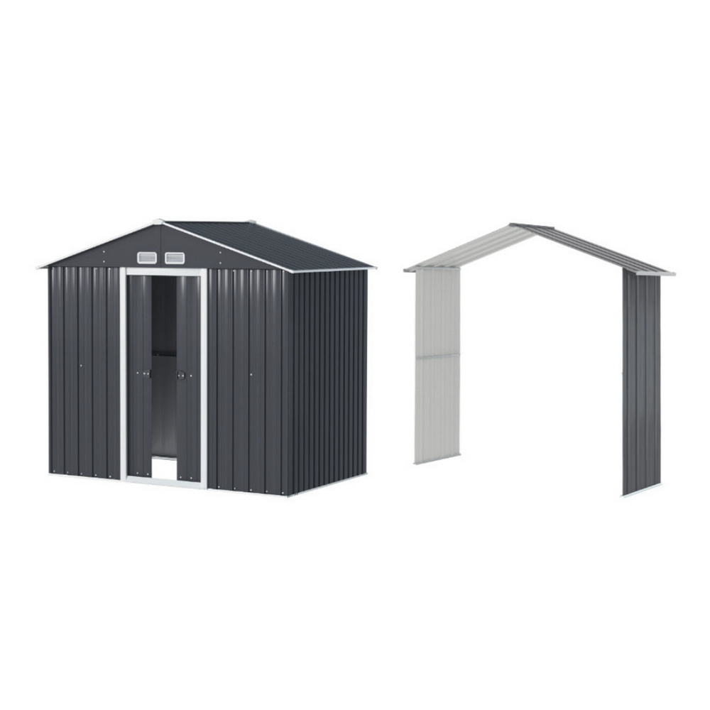 Giantz Garden Shed Outdoor Storage 2.15x1.74M Tool Workshop House w/Extension Kit - Image 7