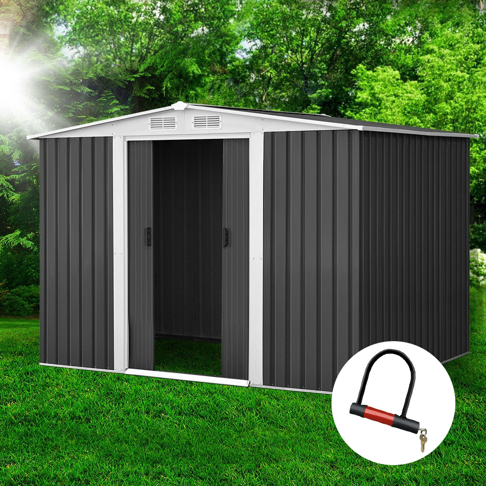 Giantz Garden Shed 2.58x2.07M Sheds Outdoor Storage Workshop Metal Shelter Sliding Door - Image 1