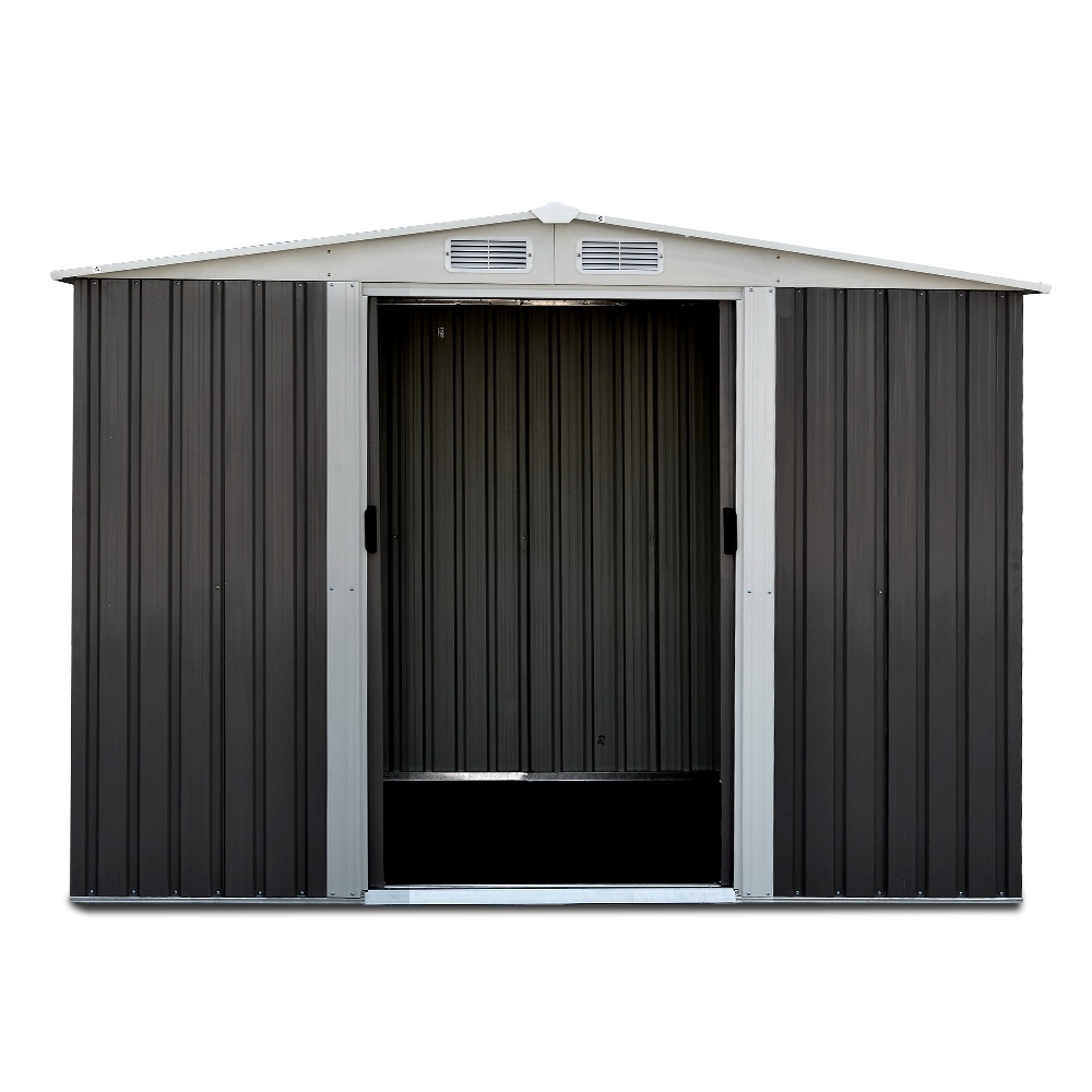 Giantz Garden Shed 2.58x2.07M w/Metal Base Sheds Outdoor Storage Double Door Tool - Image 3