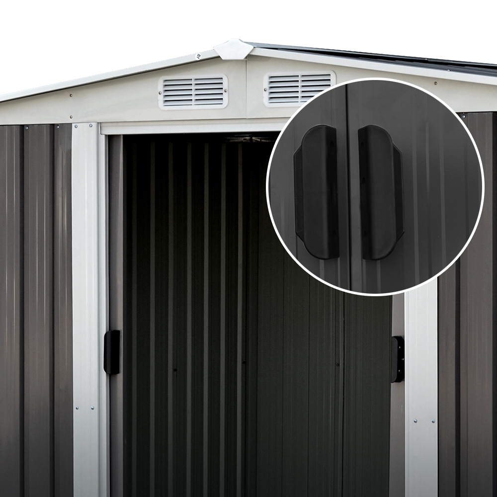 Giantz Garden Shed 2.58x2.07M w/Metal Base Sheds Outdoor Storage Double Door Tool - Image 5