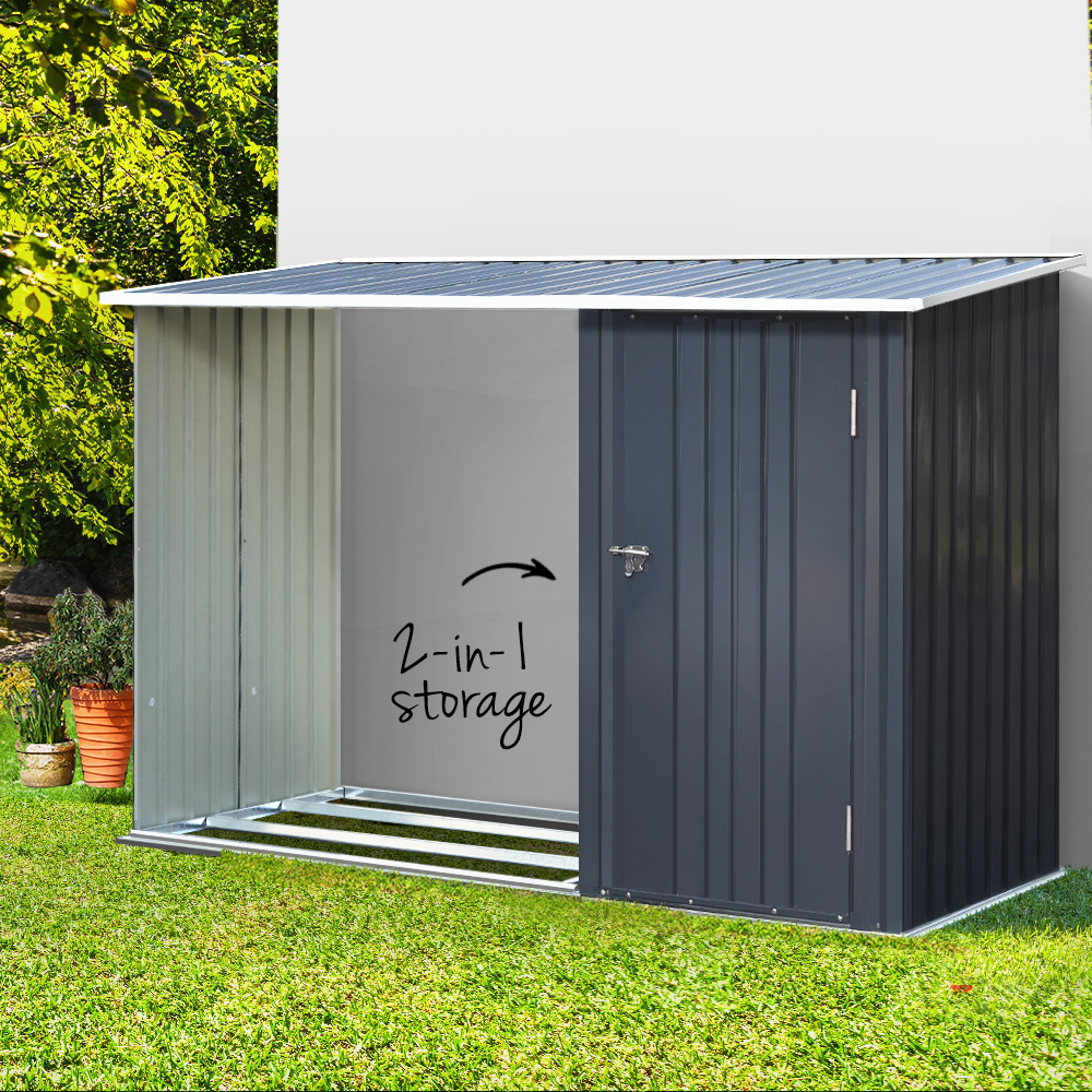 Giantz Garden Shed 2.49x1.04M Sheds Outdoor Tool Storage Workshop House Steel 2 in 1 - Image 1