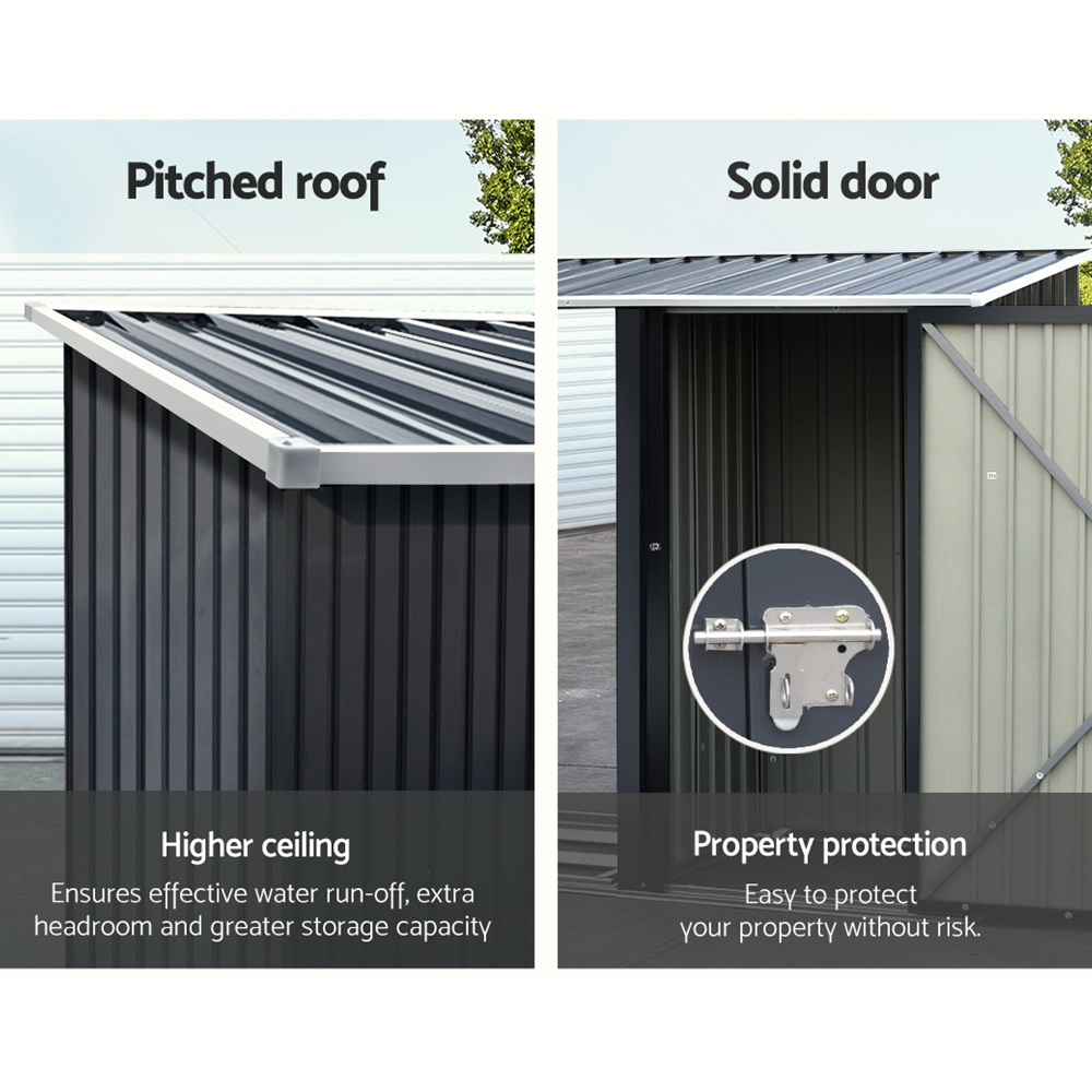 Giantz Garden Shed 2.49x1.04M Sheds Outdoor Tool Storage Workshop House Steel 2 in 1 - Image 5