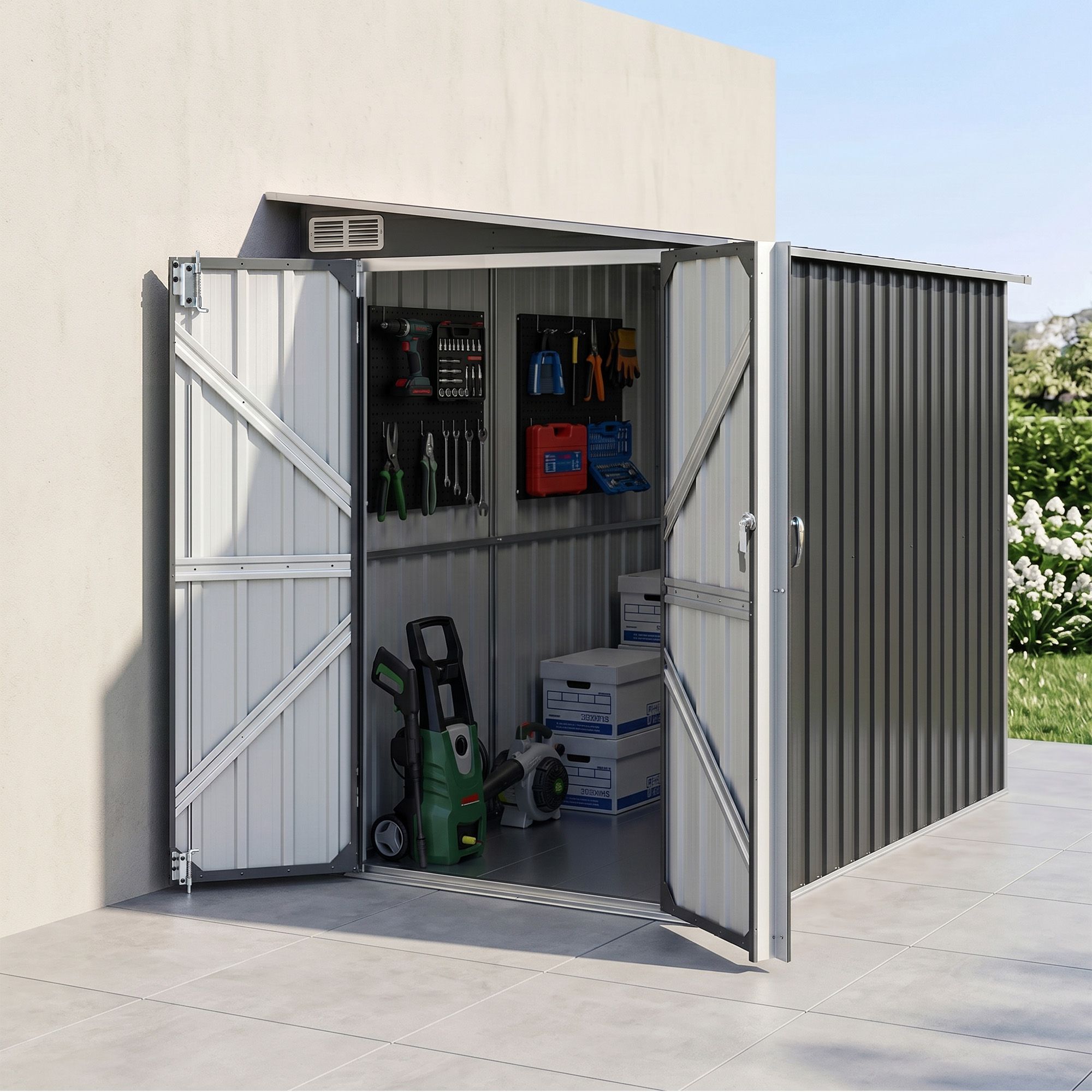 Giantz Garden Shed 118x238cm Lean To Bike Shelter Backyard Outdoor Storage - Image 8
