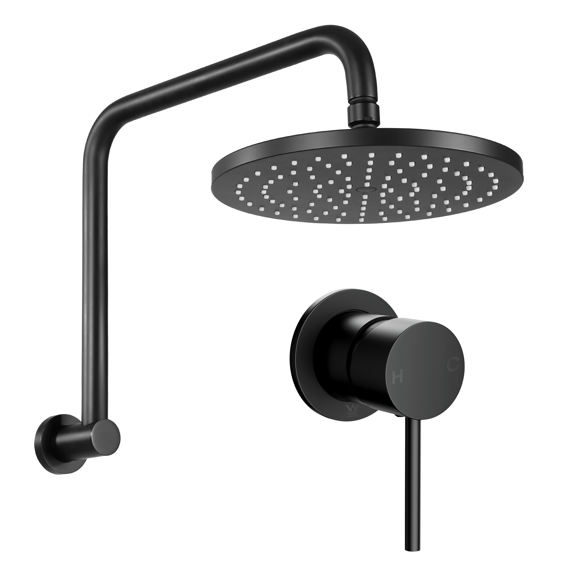 Cefito 9'' Rain Overhead Swivel Shower Head with Wall Bathroom Mixer - Image 2
